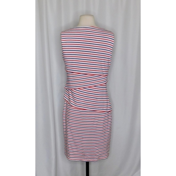 J. MCLAUGHLIN Nicola Tiered Knit Dress Red White Blue Patriotic Medium - Picture 9 of 14